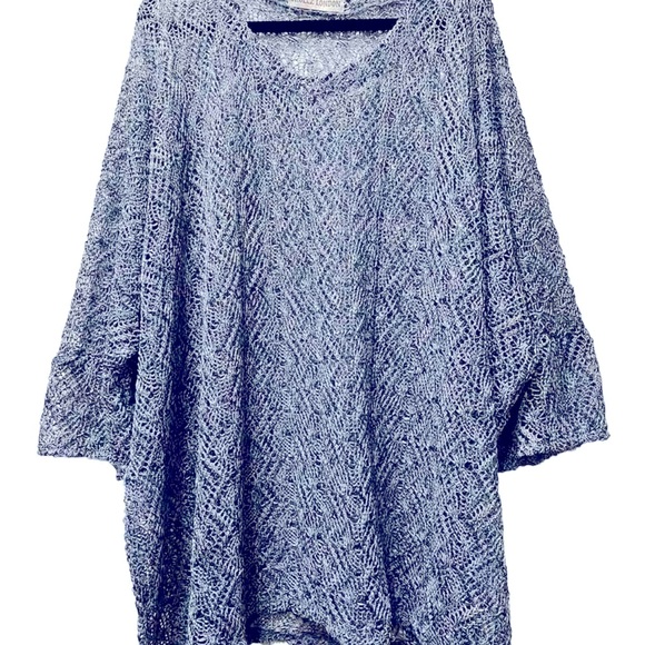 SKULLZ LONDON Art To Wear Blue Knit Lagenlook Isabelle Tunic Plus Size Chest84” - Picture 4 of 4